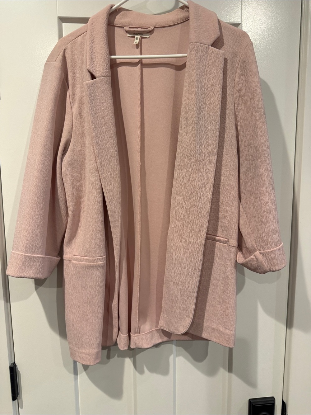 Maurices Light Pink Open Front Blazer